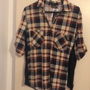 ⭐️ Flannel shirt with roll-tan sleeves